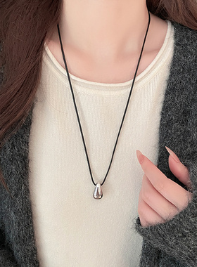 韩系银色水滴项链女生2025新款