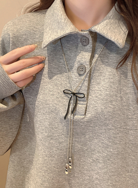 甜美芭蕾鞋蝴蝶结流苏项链女