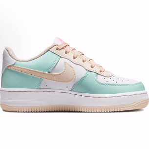 Nike Air Force 1 皮革 耐磨 低帮 儿童板鞋 绿白,淘宝优惠券,粉丝福利购,淘宝优惠卷