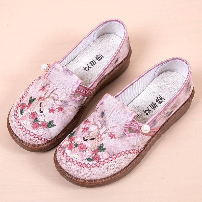 老北京布鞋软底绣花妈妈女鞋一脚蹬女士休闲单鞋旗舰店正品豆豆鞋,淘宝优惠券,粉丝福利购,淘宝优惠卷