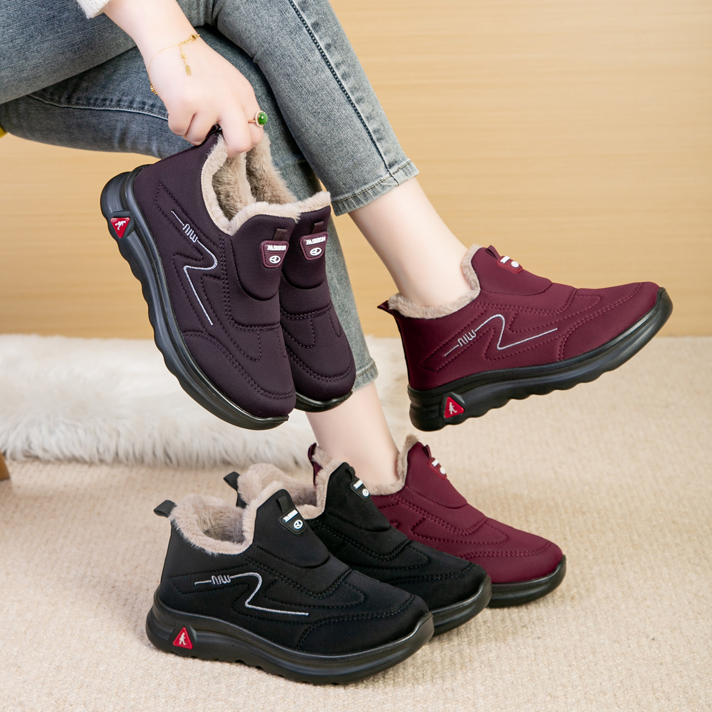 老北京布鞋女新款冬季加绒鞋妈妈女士棉鞋老太太保暖鞋软底休闲鞋,淘宝优惠券,粉丝福利购,淘宝优惠卷