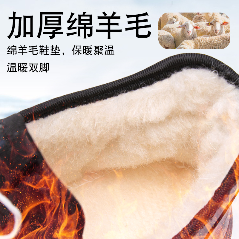 男士老北京布鞋男秋冬款保暖防水棉鞋软底防滑老人鞋冬季中老年鞋