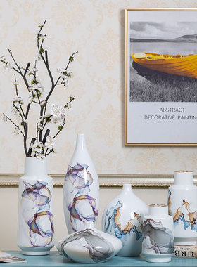 景德镇新中式风插花电视柜陶瓷器