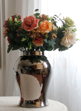 景德镇银色家居客厅插花储物罐