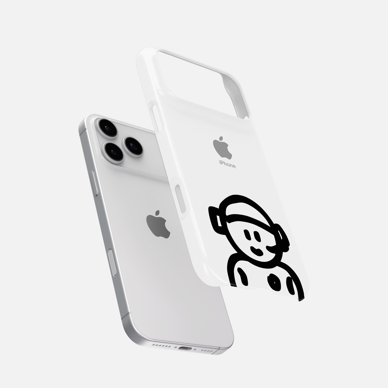 涂鸦简笔小人个性适用于iPhone17Promax轻薄16适用于15苹果14手机壳13不掉色12环保硬壳散热11半包保护壳
