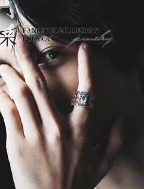 925纯银戒指嘻哈扑克银饰个性