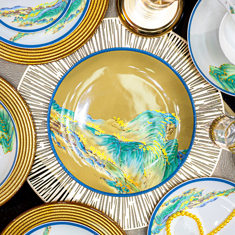 2026新款碗碟套装家用景德镇骨瓷中式餐具陶瓷碗盘乔迁组合碗盘筷