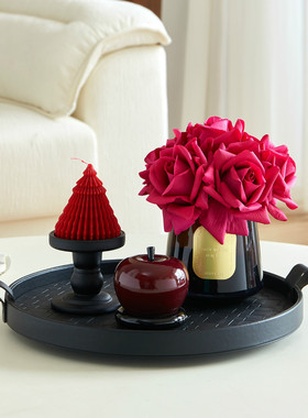 奶油风牙签罐高颜值花瓶蜡烛摆件