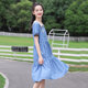 Girls' denim dress, middle school student's summer dress, preppy style