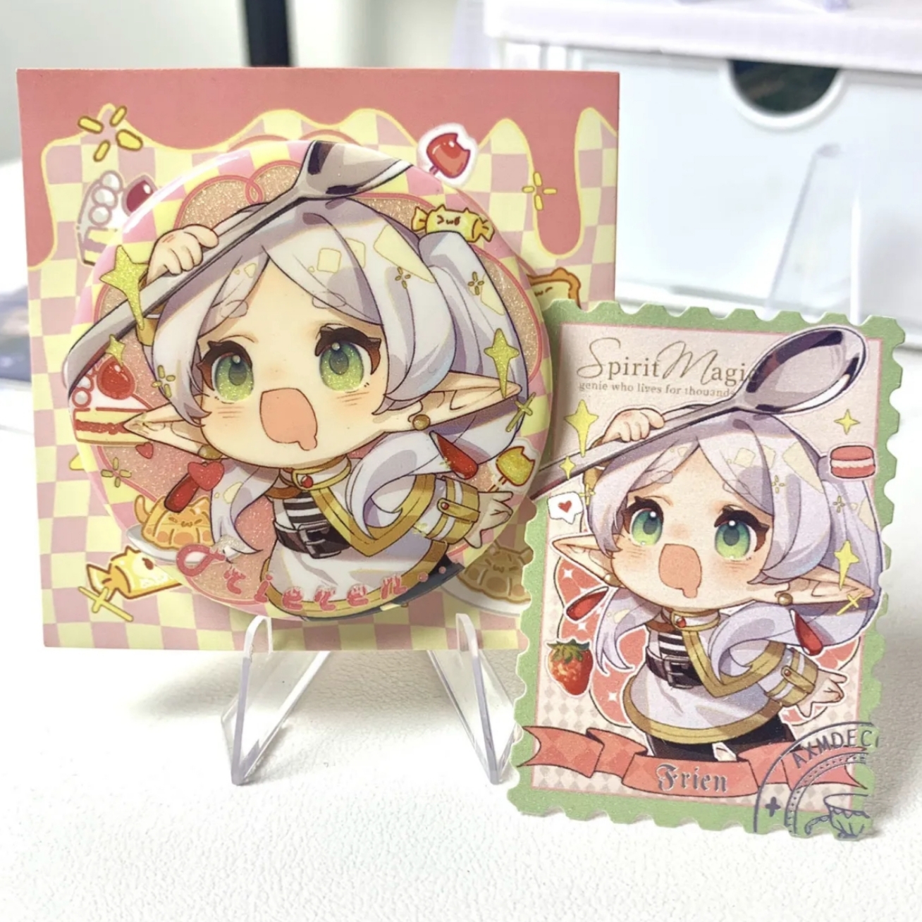 蛋糕芙莉莲菲伦吧唧葬送的芙莉莲同人周边双闪吧唧马口铁徽章 - 图3