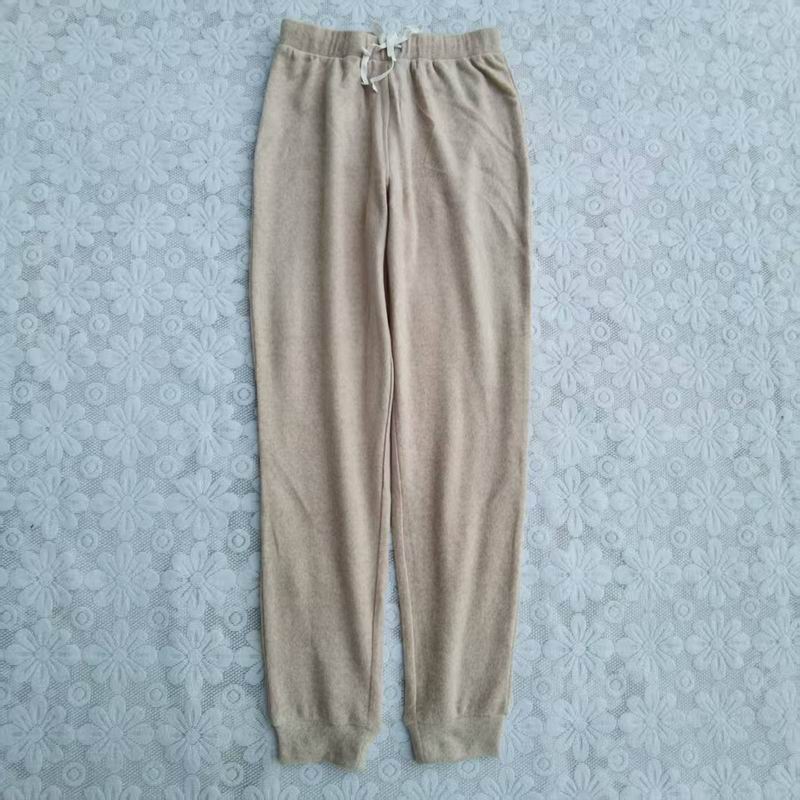 包邮外贸松紧腰有抽绳绵软绒绒睡裤秋季束口运动家居裤男女有大码 - 图1