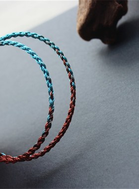 双环结男女情侣手工编制s手链段染彩绳简约时尚手绳学生闺蜜礼物