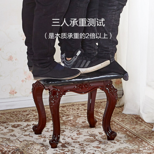 欧式梳妆台凳子家用古筝凳子琴凳成人美式化妆椅中式方凳卧室圆凳 - 图2