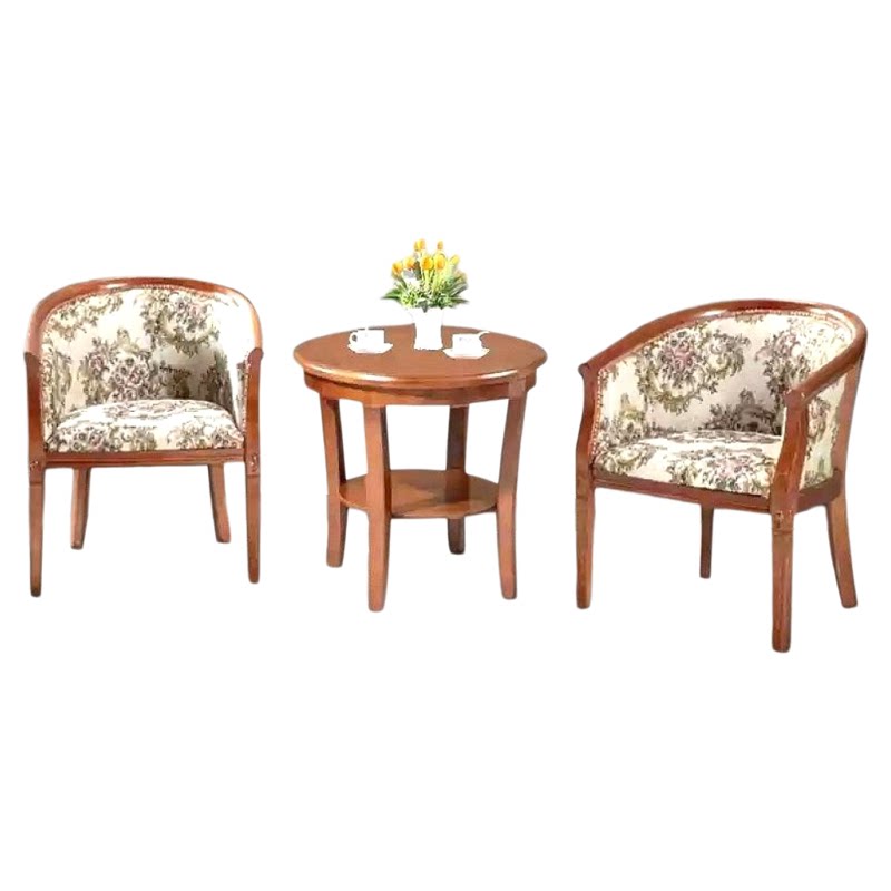 酒店宾馆客房实木圈椅茶几客厅单人卧室阳台休闲椅老人沙发椅子