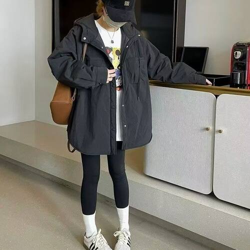 孕妇冬装套装宽松冬季薄款棉服时尚洋气时髦冬天外穿两件套棉衣女 - 图1