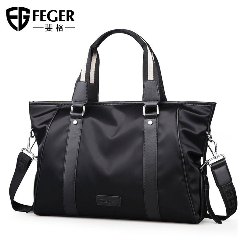 男士公文包男款牛津布单肩斜挎包 feger千恒男士包袋