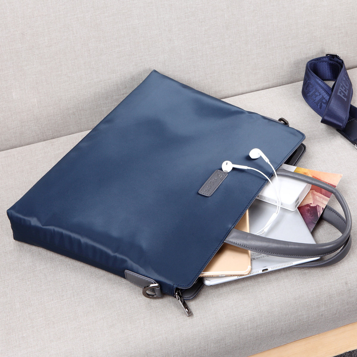 公文包男士牛津布休闲斜挎包包 feger千恒男士包袋