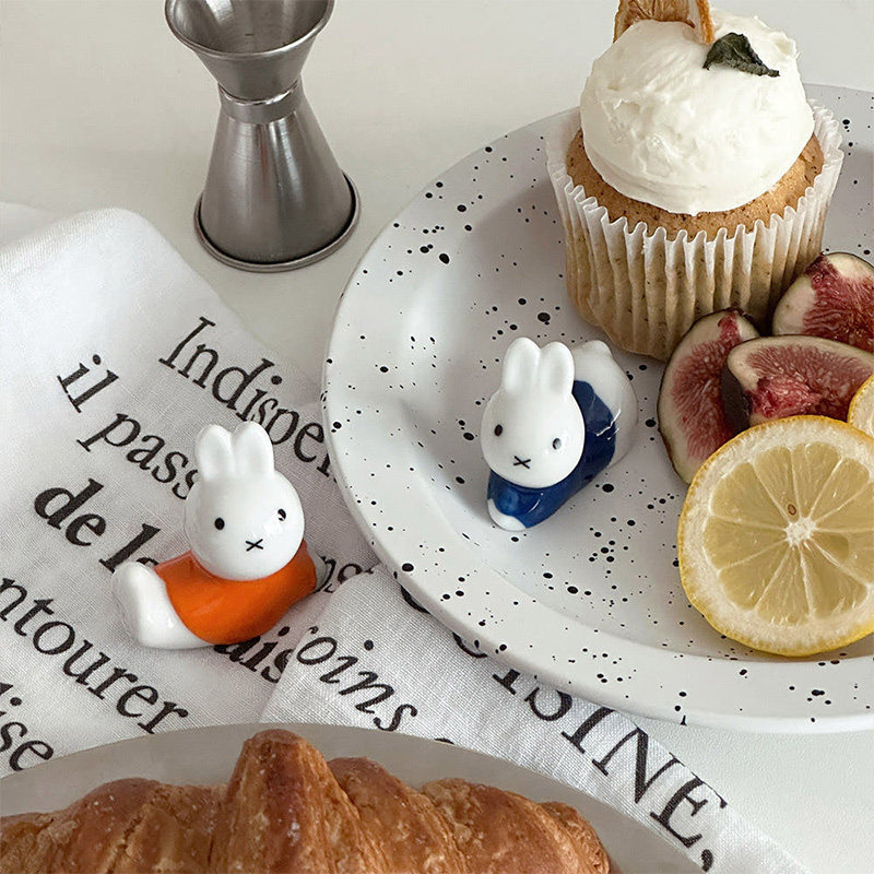 韩国米菲兔筷子架托兔子可爱摆放架陶瓷餐具架收纳摆件创意,淘宝优惠券,粉丝福利购,淘宝优惠卷