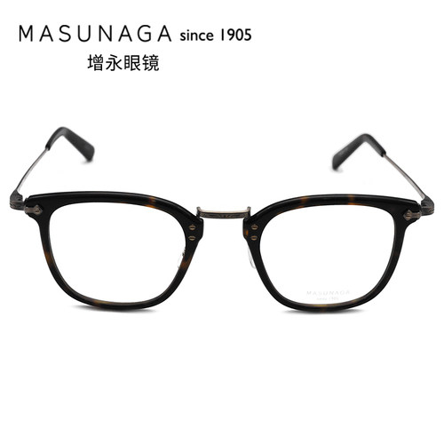 MASUNAGA 增永眼镜架GMS806日本手工复古近视眼镜框全框大脸大框 - 图0