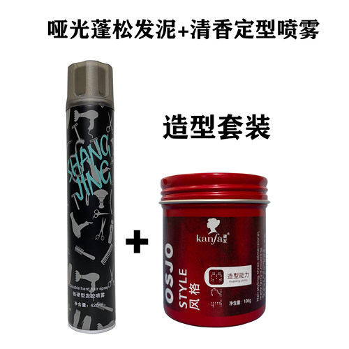康发黑人头哑光灰色发泥清香造型持久蓬松定型强力发蜡男女士通用 - 图3