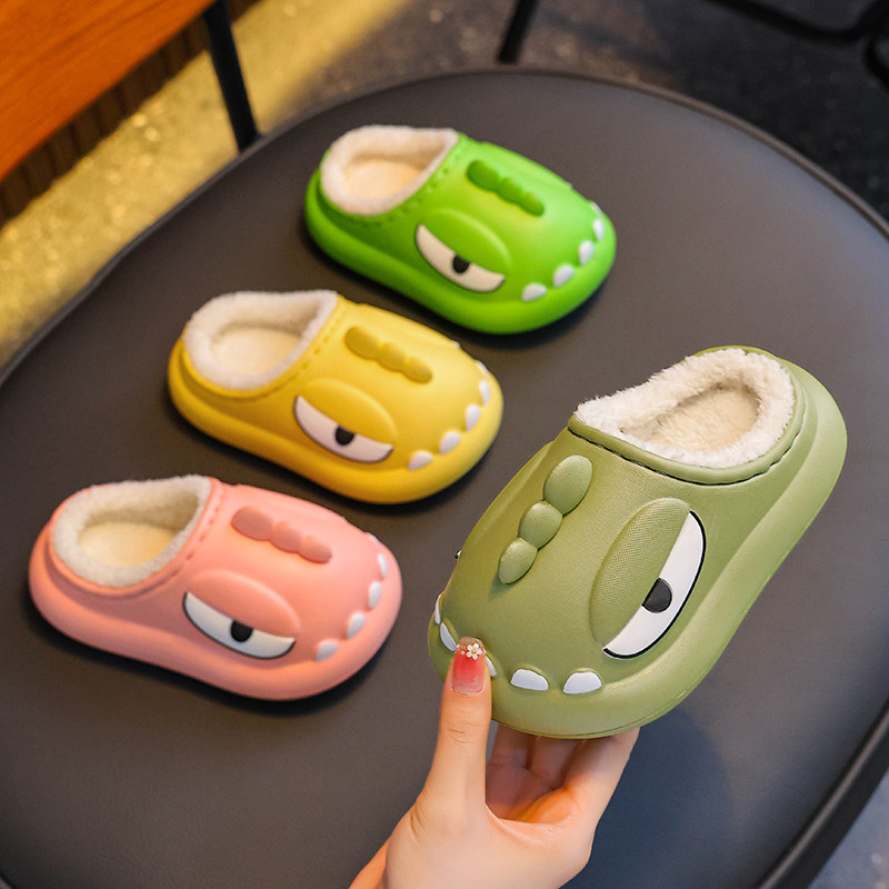 儿童防水恐龙棉拖鞋冬男女童保暖加绒踩屎感亲子包跟大中小童棉鞋,淘宝优惠券,粉丝福利购,淘宝优惠卷