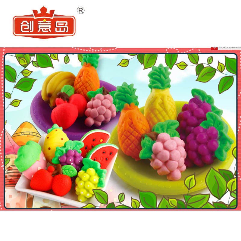 儿童3d无毒工具套装水果粘土橡皮泥 创意岛彩泥/橡皮泥