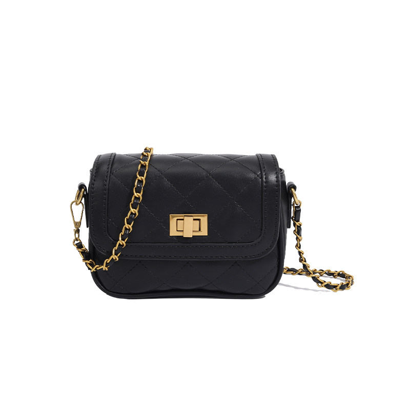 黑色方形包包女2023新款潮韩版时尚菱格链条小方包软皮斜挎单肩包,淘宝优惠券,粉丝福利购,淘宝优惠卷