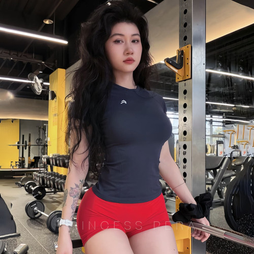 甜梨 8色!Goto健身T恤 轻薄吸汗紧身oneractive运动训练短袖女 - 图0