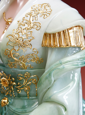 汉白玉彩绘柳家娘娘神像家用供奉