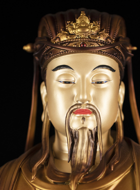 纯铜仿古彩绘大梵天佛像寺院供奉