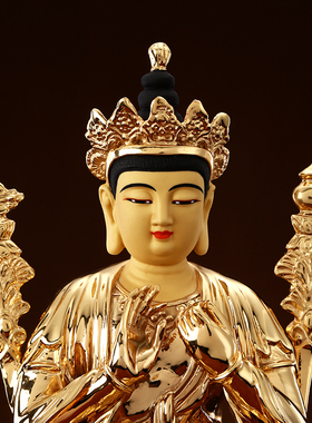 台湾盛凡铜鎏金天冠当下弥勒佛