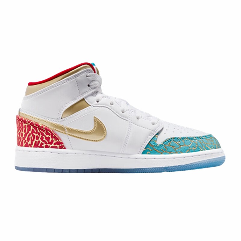 Nike耐克大童女鞋Air Jordan 1缓震中帮运动鞋休闲板鞋FB2212-100 - 图3