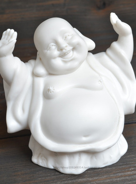 陶瓷人物弥勒佛像汽车雕塑艺术品