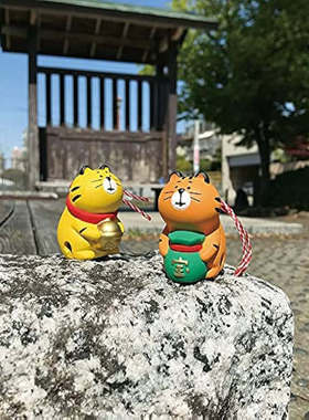 福马生肖土陶摆件日本DECOLE福铃