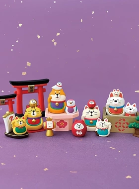 迷你豆福摆件日本DECOLE潮玩