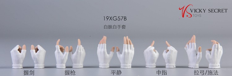 现货VSTOYS 19XG57 1/6女兵人半指手套手型 适合ph包胶女岚素体 - 图1