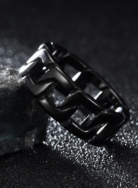 情侣钛钢欧美古巴链条编织冷淡风