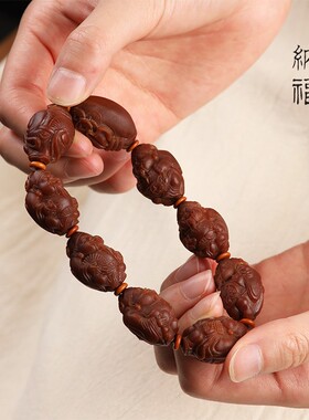 橄榄核财神手把件手链