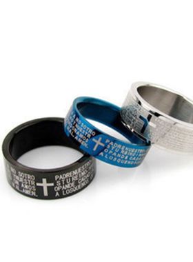 钛钢复古饰品刻字男士戒指