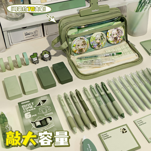 隐藏痛层！超大容量双面透明笔袋女生2026新款文具盒女孩款初中生铅笔盒2025超火高颜值ins风日式痛包文具袋 - 图3