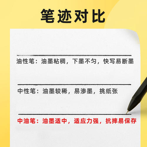 晨光a2中油笔圆珠笔按压式黑色蓝色按动0.7水感顺滑油墨油性笔芯学生专用原珠原子元珠笔红笔男生圆柱细批发 - 图2