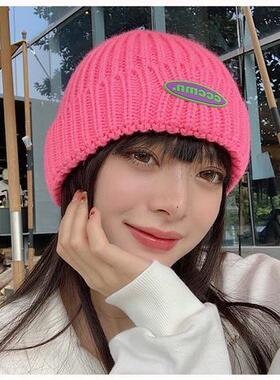 纯色嘻哈针织毛线帽子女秋冬季欧美韩版百搭ins潮人炸街美式冷帽