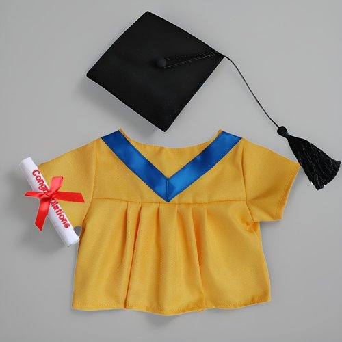 幼稚园毕业公仔袍香港娃衣套装娃娃紫色学士服公仔换装袍衫博士帽 - 图3