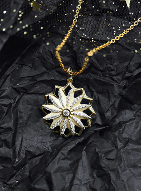 MSOU原创设计雪花项链可旋转万花筒系列吊坠送女友生日礼物k金
