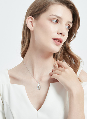 MSOU夏纯银月光星河系列原创精致项链女几何吊坠银饰