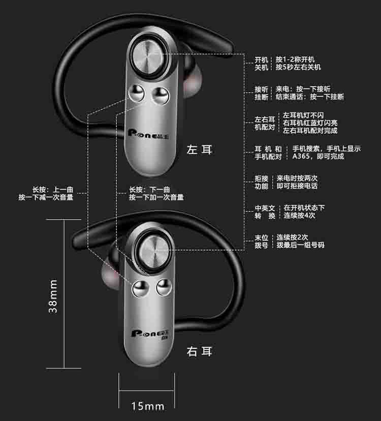 原装品王新款无线蓝牙耳机商务运动听歌开车司机大容量超长待机