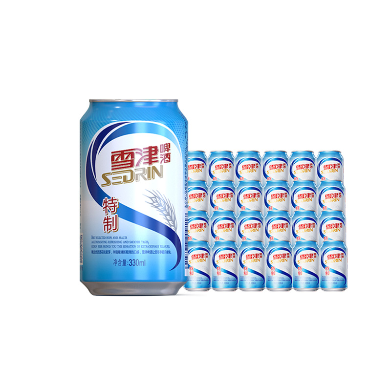 百威雪津特制啤酒330ml*24听整箱小罐装易拉罐小聚啤酒（优惠4）