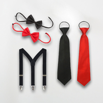 Child Red Black Collar Student Performance Performance Harness Clip Accessories Tie Girl Butterfly Knot Gown Accessories