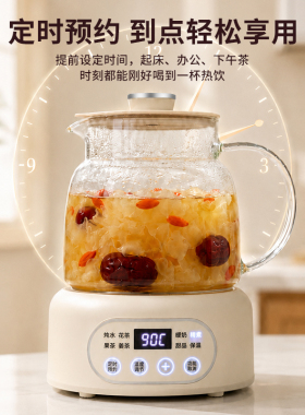 Aenaeder/艾纳迪养生壶多功能花茶壶分体0胶高硼硅玻璃加大容量