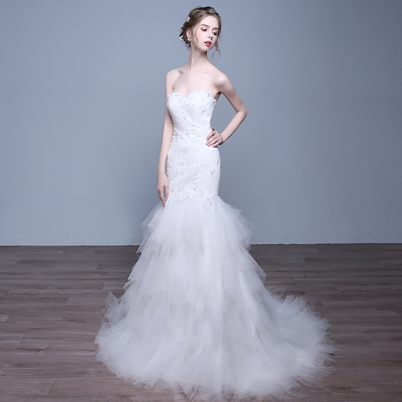 Buy 2016 New Summer Wedding Dress The Bride Bra Waist Fishtail